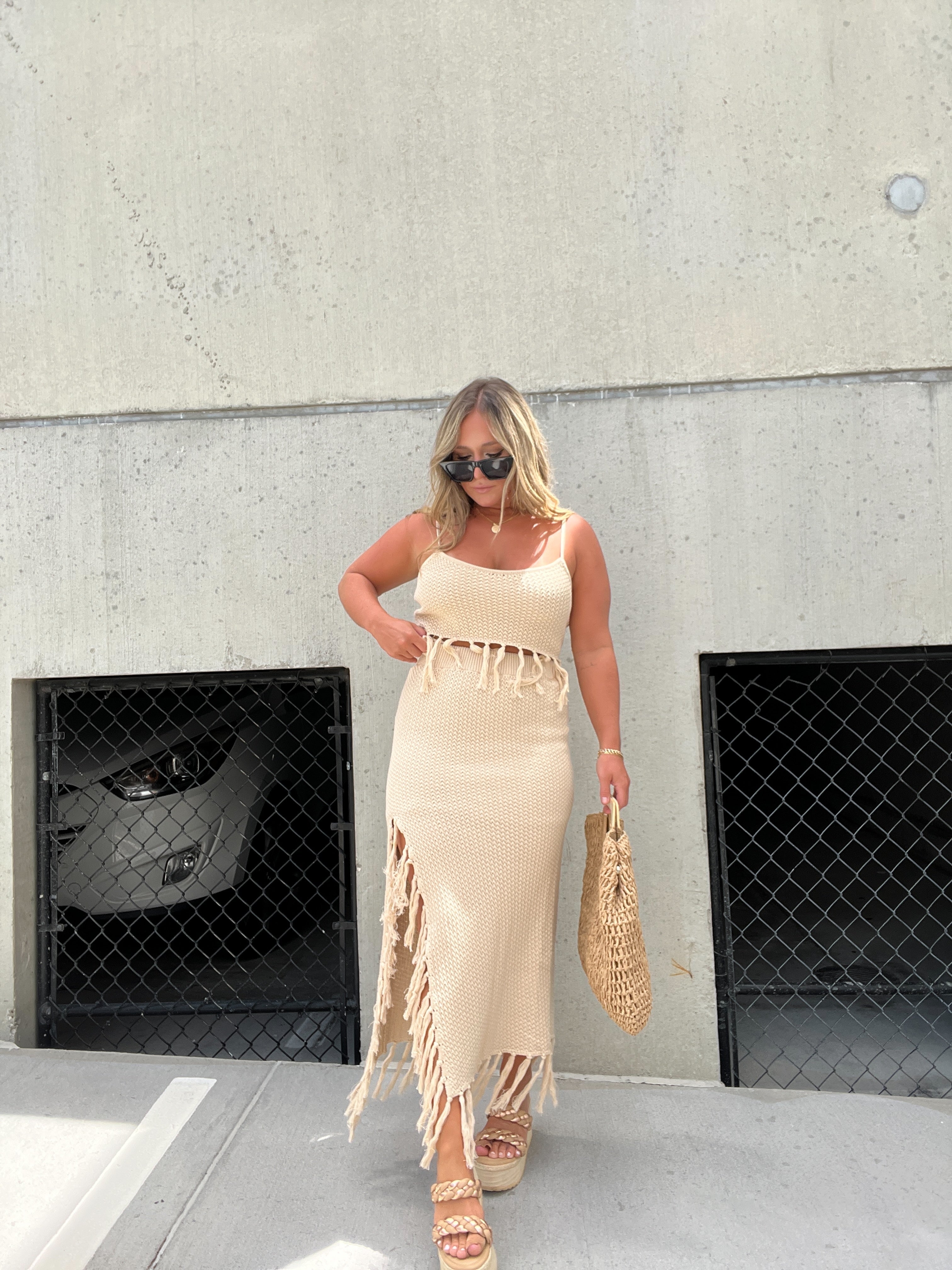 Tuscan Desire Crochet Midi Skirt