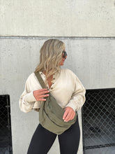 Load image into Gallery viewer, ARMY GREEN OVERSIZED CANVAS BELT BAG
