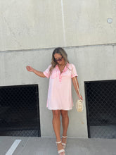 Load image into Gallery viewer, HAPPY ENDINGS TENCEL SHIRT DRESS PINK
