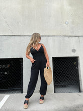 Load image into Gallery viewer, TALK TO ME JUMPSUIT BLACK
