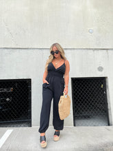 Load image into Gallery viewer, TALK TO ME JUMPSUIT BLACK
