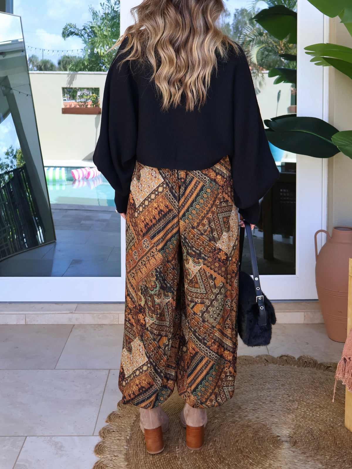 Cypress Dreams Boho Pants Black Multi
