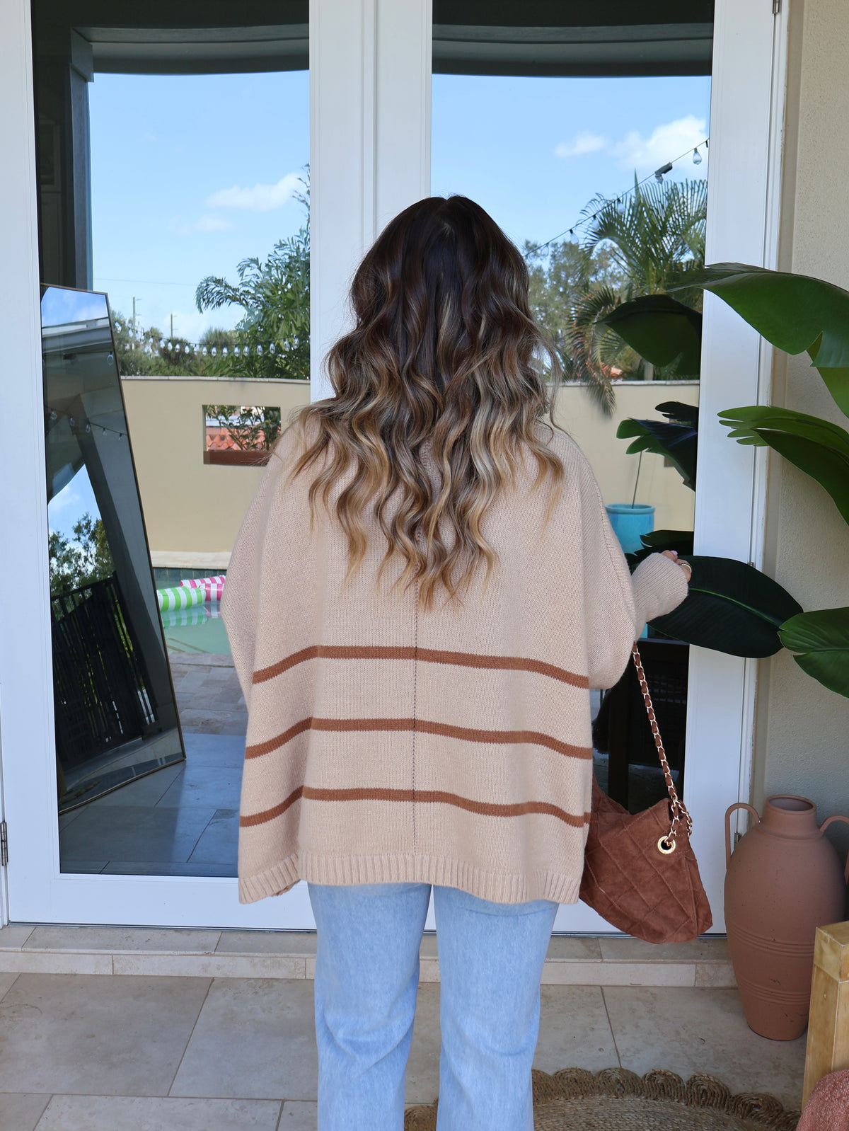 Maple Lane Mock Neck Sweater Taupe