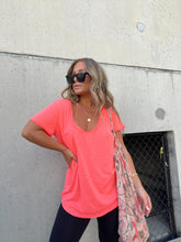 Load image into Gallery viewer, LEFT OUT SLUB TEE NEON PINK
