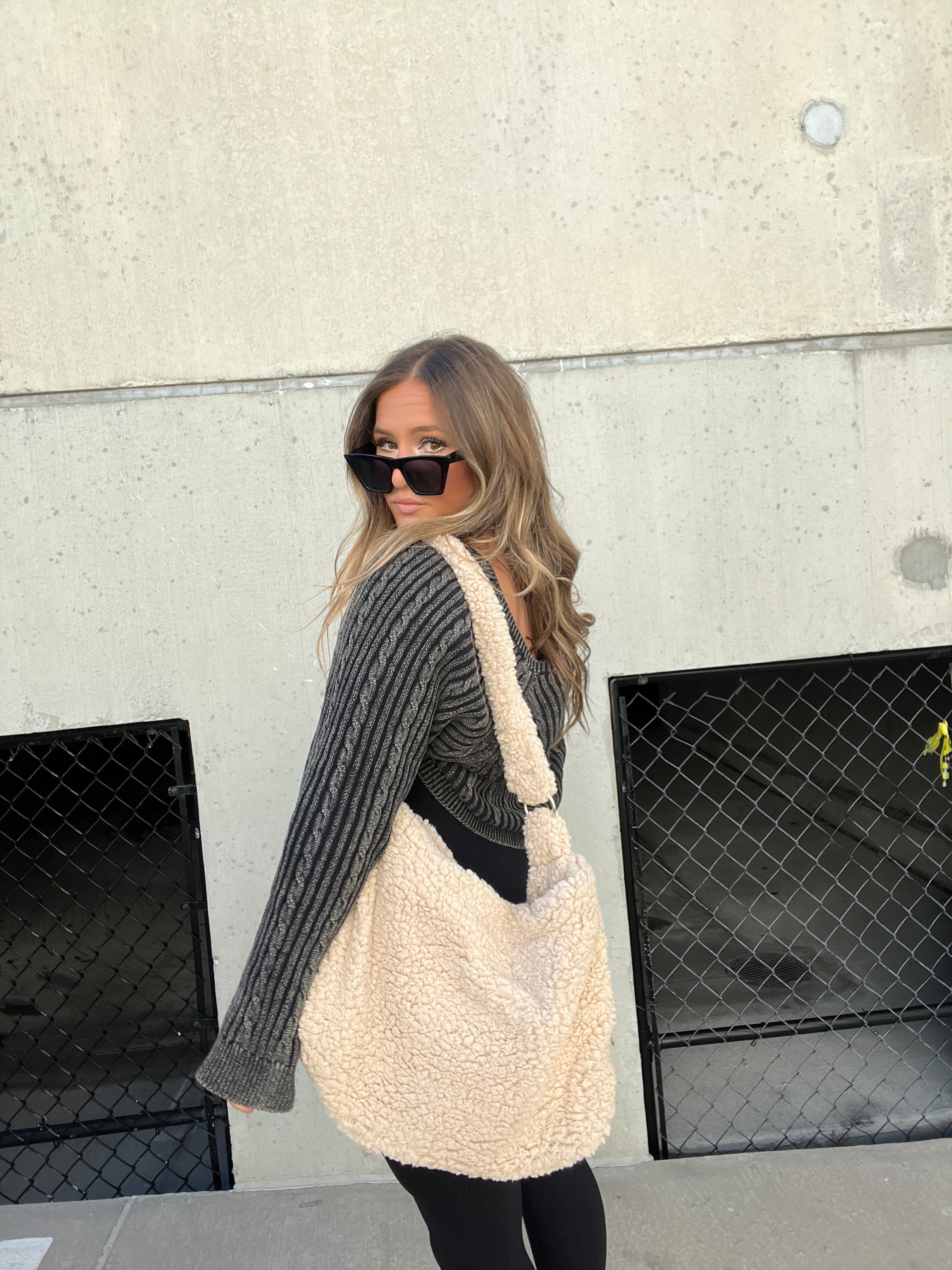 Sherpa Messenger Bag Beige