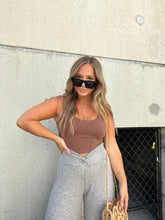 Load image into Gallery viewer, MARBLE GREY TWSIT WAIST WIDE LEG PANTS
