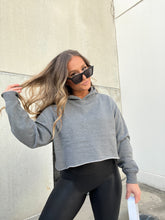 Load image into Gallery viewer, COZY CREW CROPPED HOODIE DK GREY
