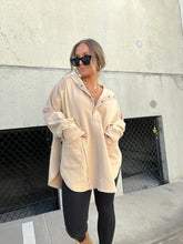 Load image into Gallery viewer, AEMI MIXED MEDIA HOODIE OATMEAL
