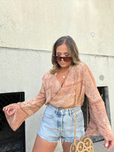 Load image into Gallery viewer, NEUTRAL PATCHWORK SURPLICE TOP
