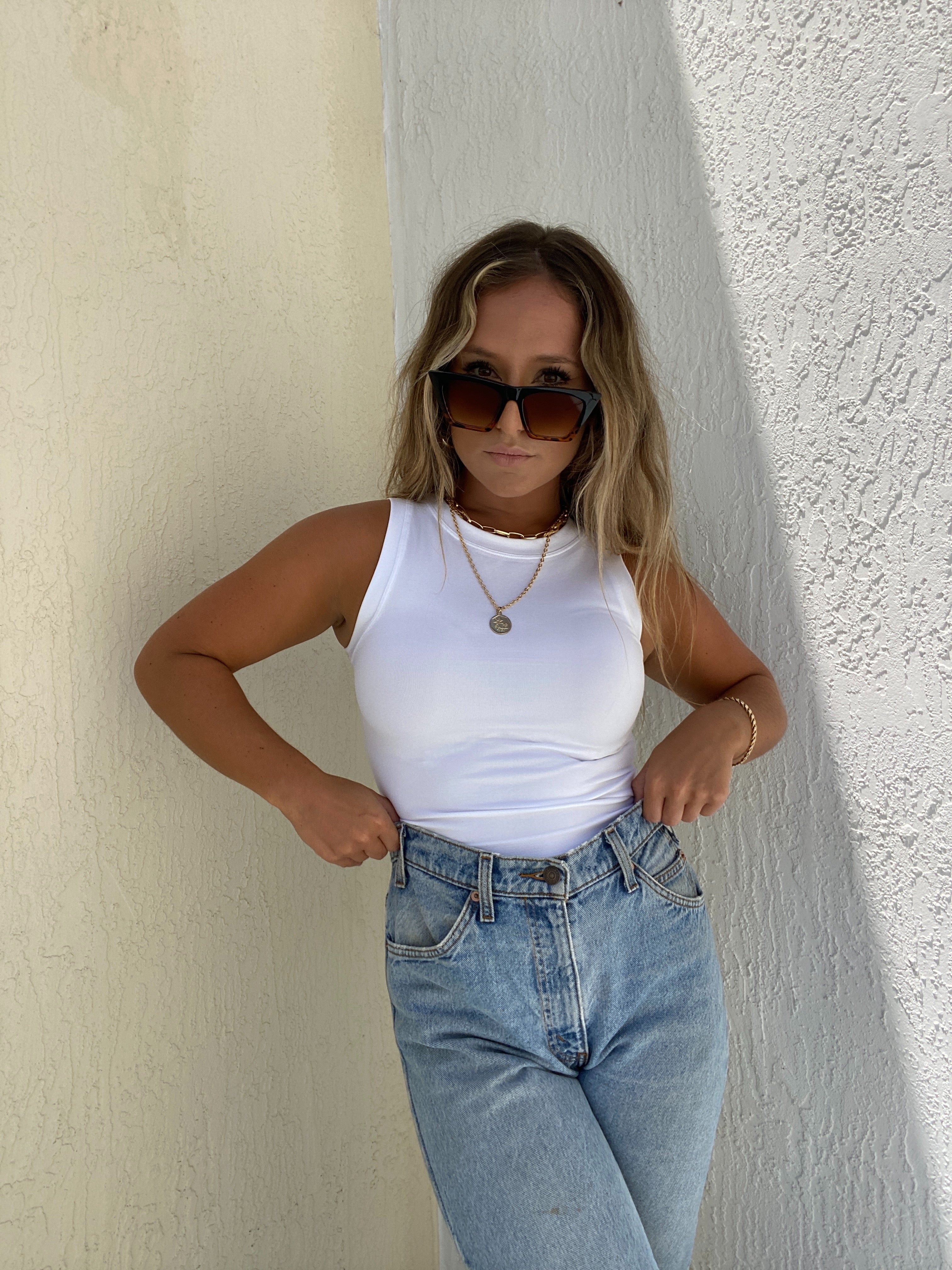 All Over Me Tank White