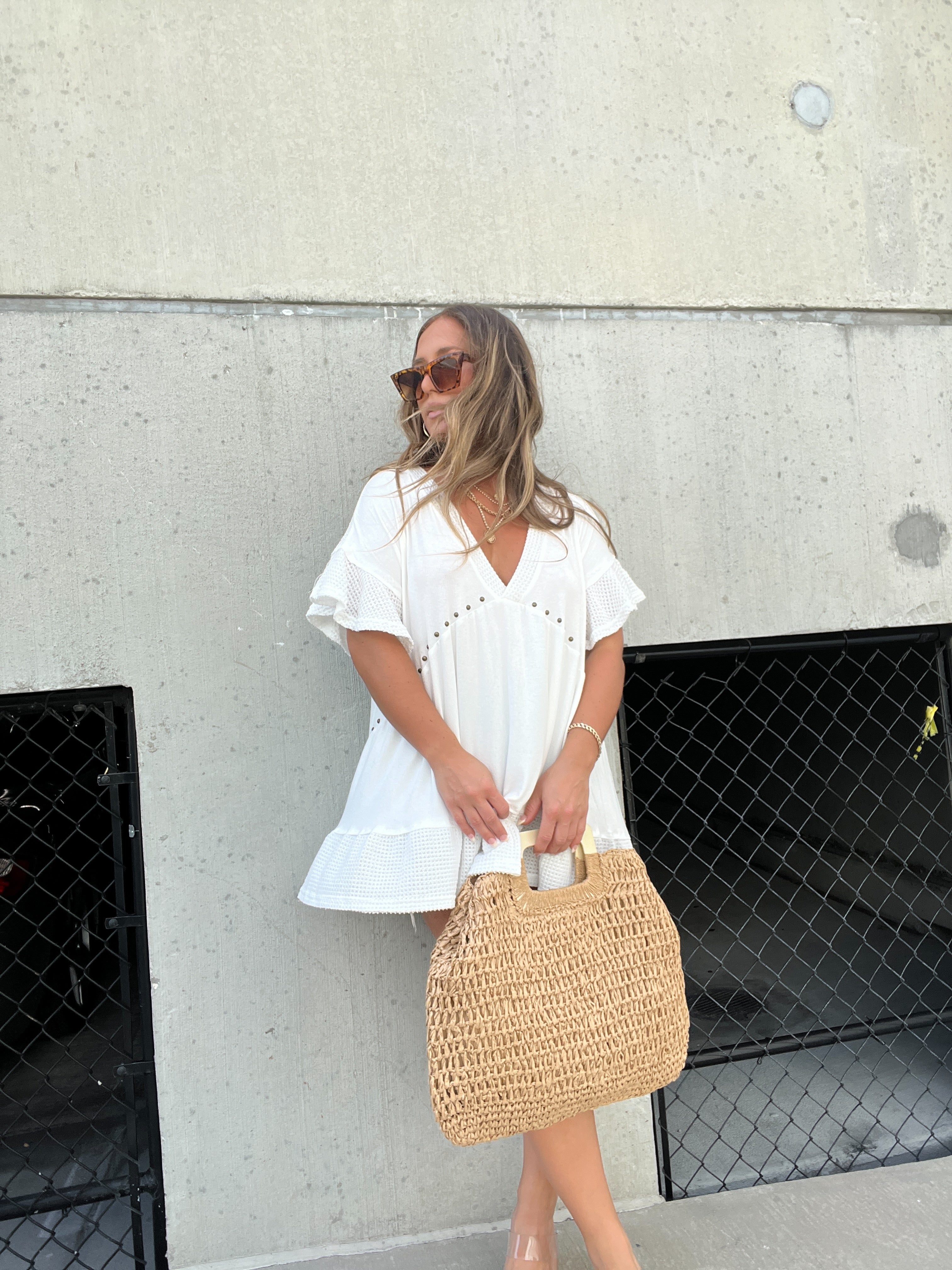 Tulum Nights Straw Bag Khaki