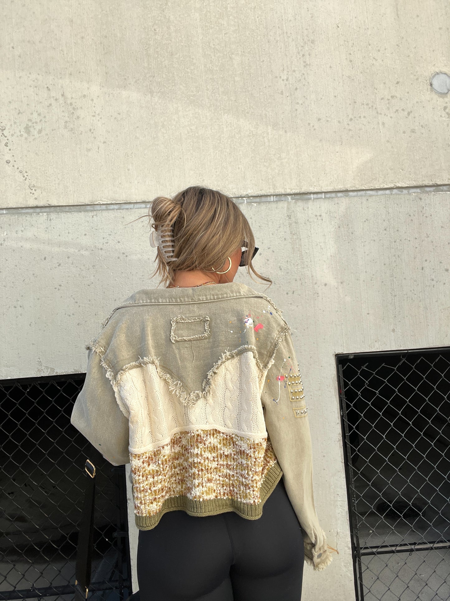 OLIVE SPLATTERED MIX JACKET