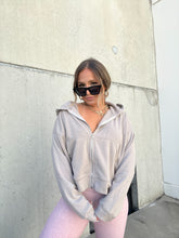 Load image into Gallery viewer, MY TIME ZIP UP HOODIE GREY TAUPE
