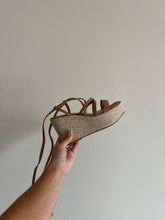 Load image into Gallery viewer, TAN SUEDE STRAPPY WEDGES
