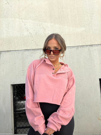 Pink Into You Cropped Hoodie
