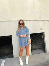 Load image into Gallery viewer, Blue Downtown Denim Dress
