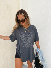 Load image into Gallery viewer, DISTRESSED FREE SPIRIT TEE CHARCOAL
