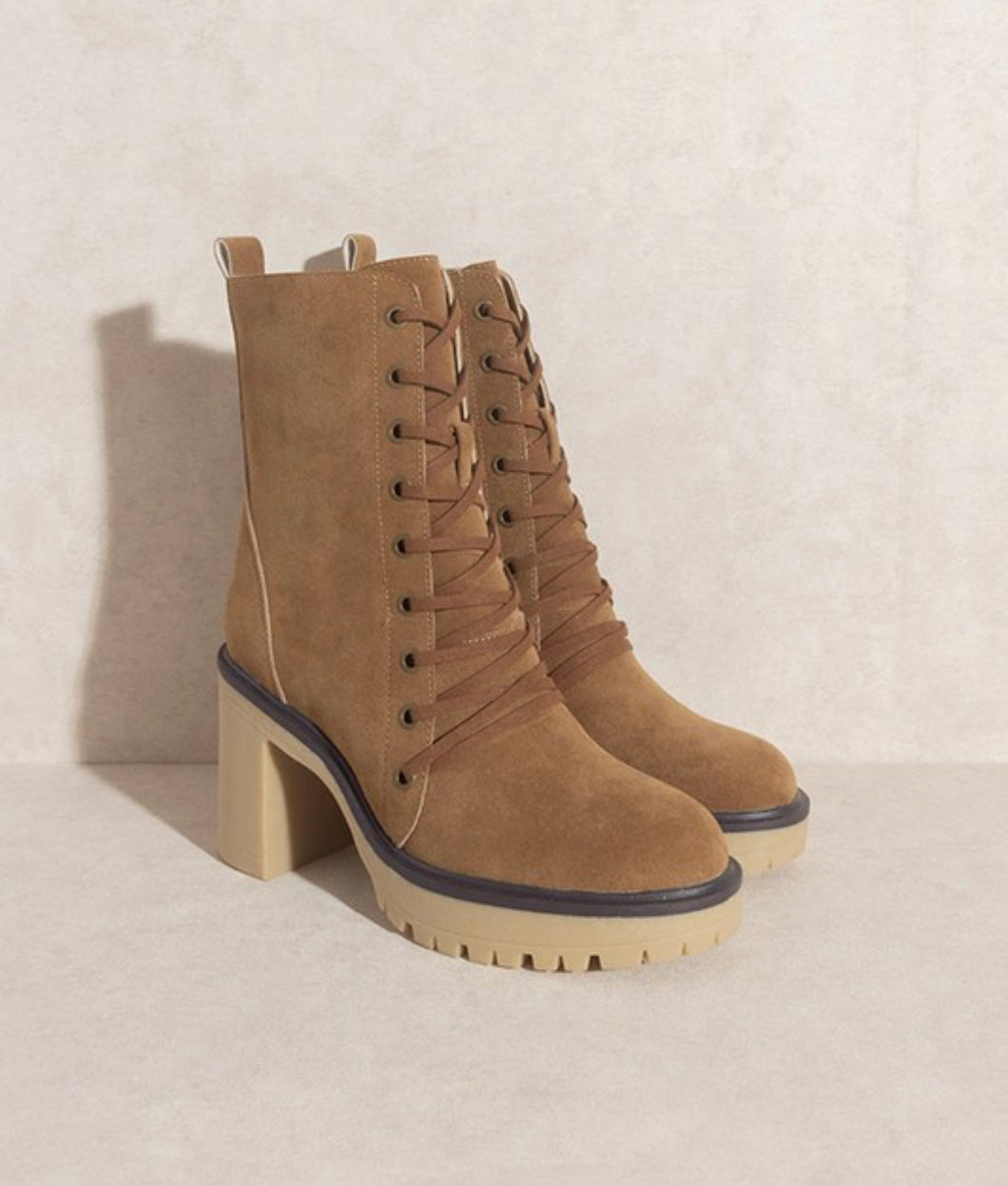 FAREWELL LACE UP BOOTS CAMEL
