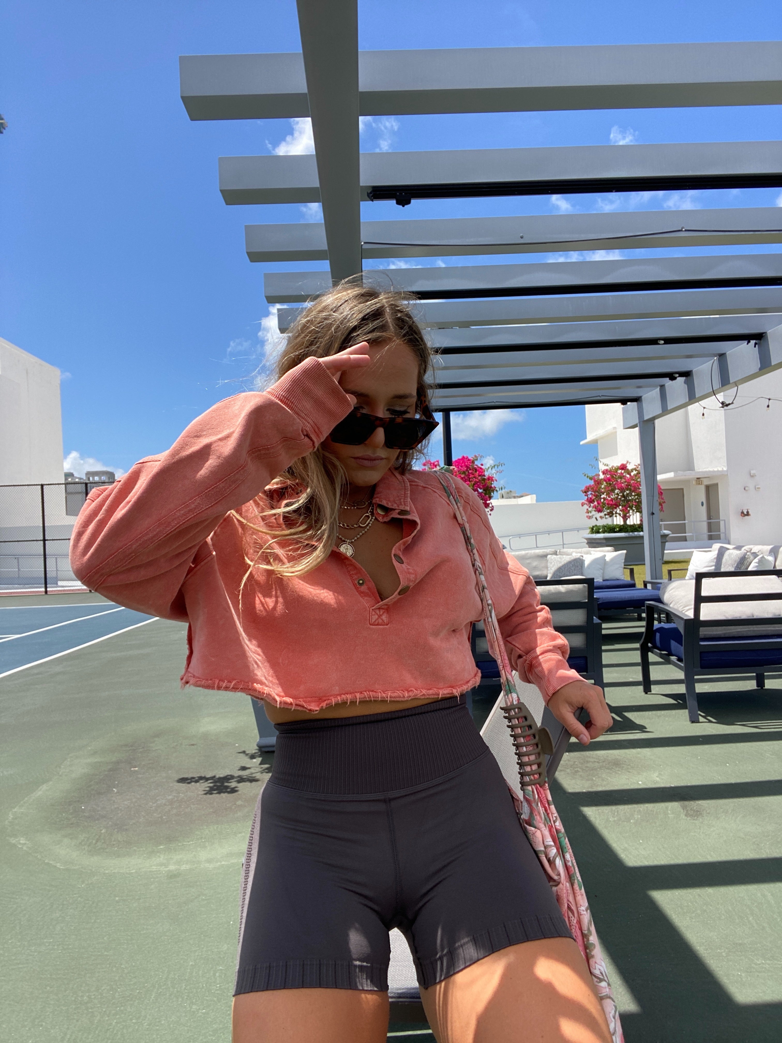 FP DUPE CROPPED SWEATSHIRT CORAL