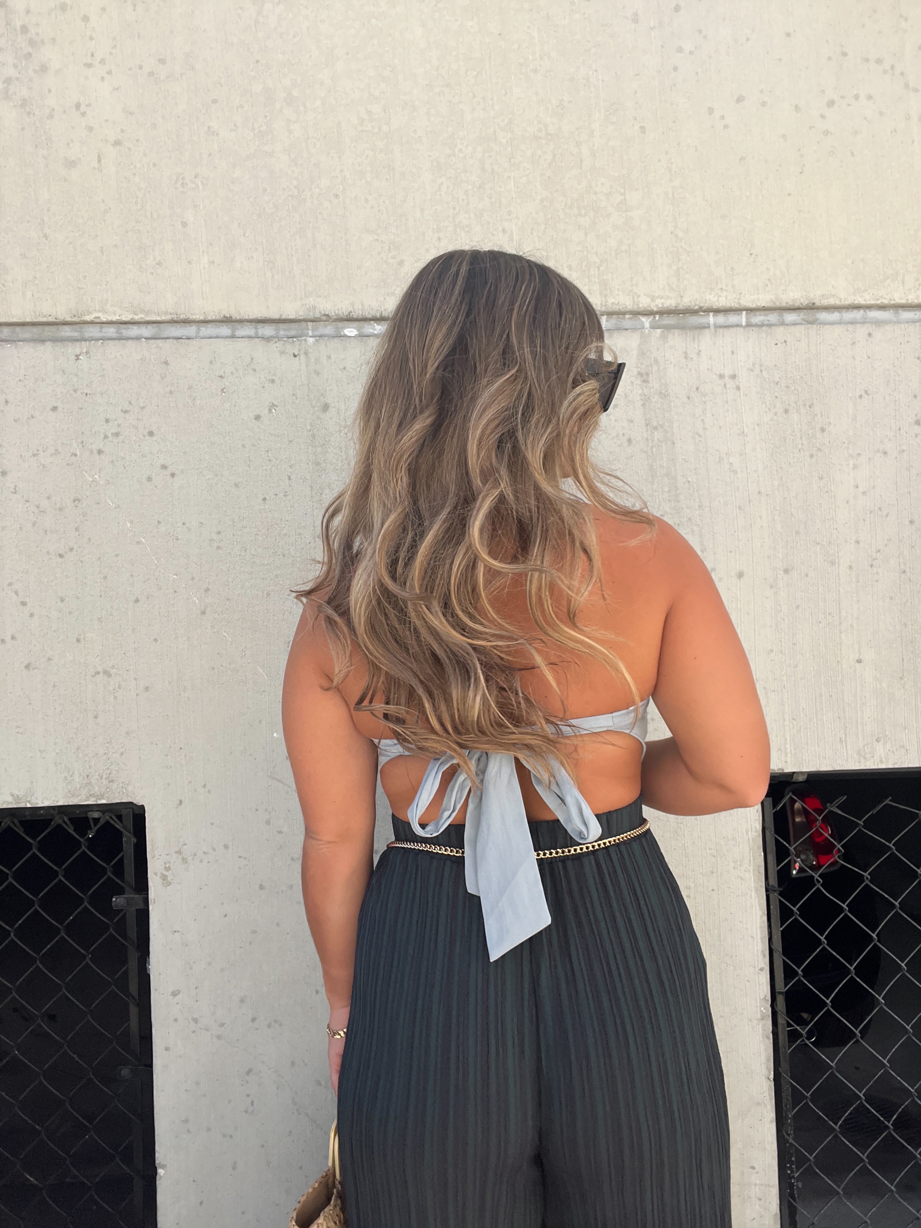 SECOND CHANCES SCARF TOP DENIM