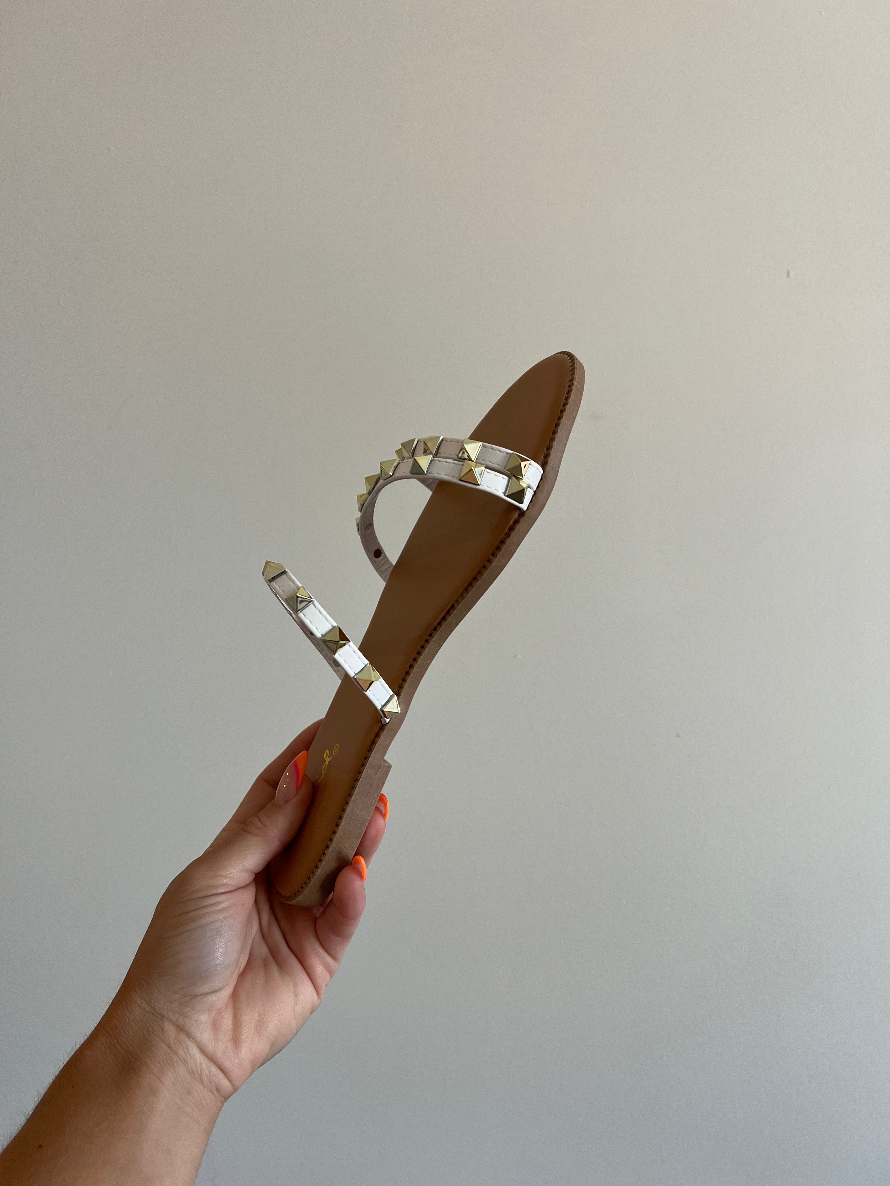 EMMA CRISS CROSS WHITE SLIDES
