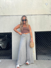 Load image into Gallery viewer, MARBLE GREY TWSIT WAIST WIDE LEG PANTS
