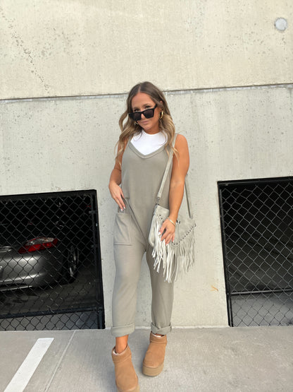 Relaxed Fit Jumpsuit Olive