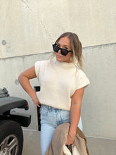 Load image into Gallery viewer, Power Shoulder Sweater Vest Cream

