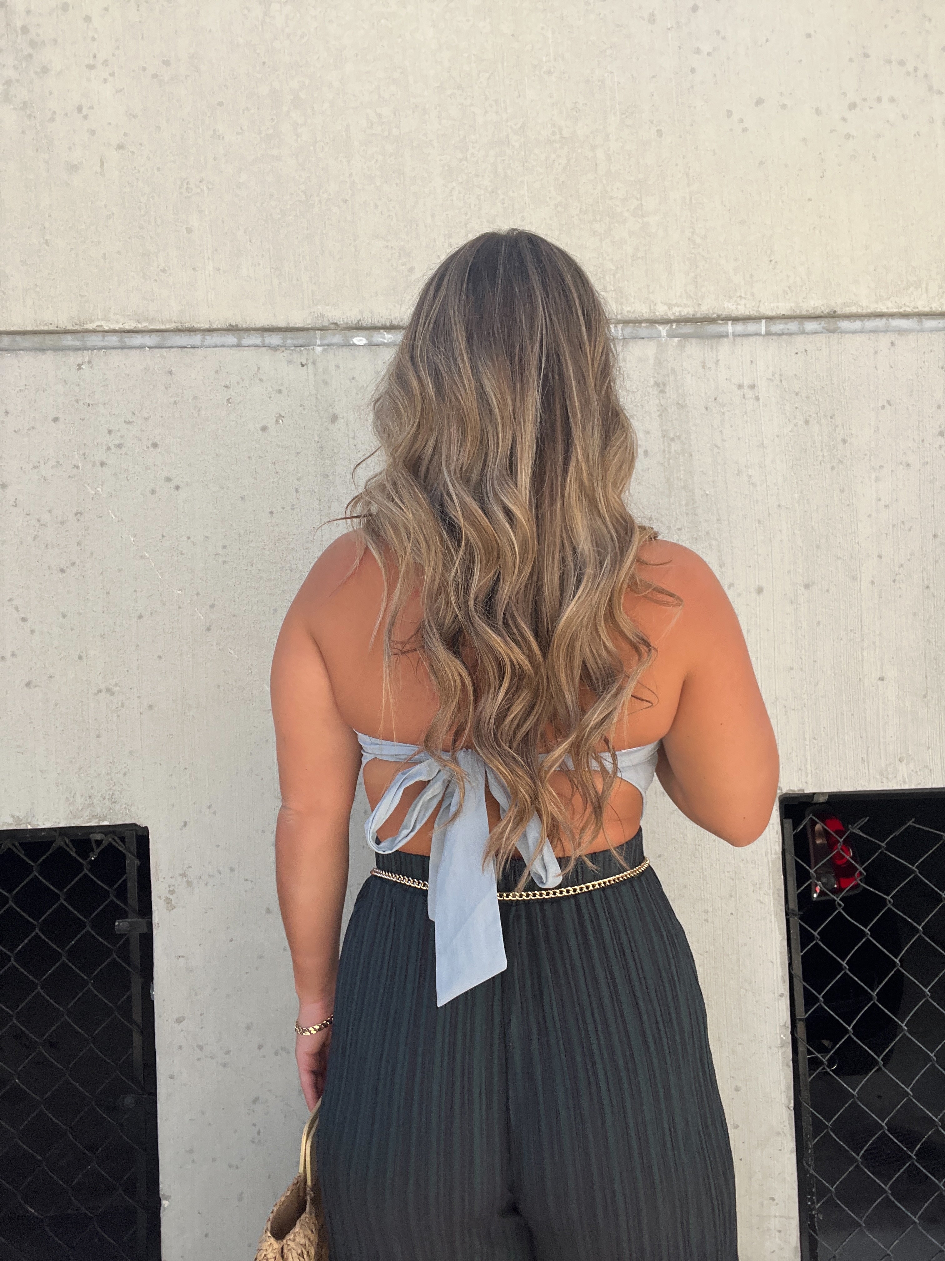 SECOND CHANCES SCARF TOP DENIM