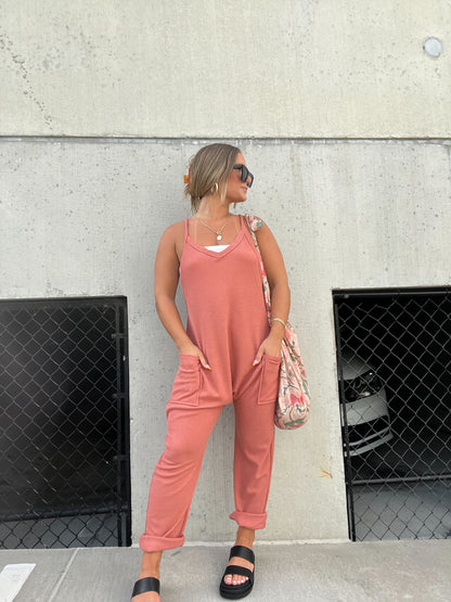 RUST RELAXED FIT JUMPSUIT