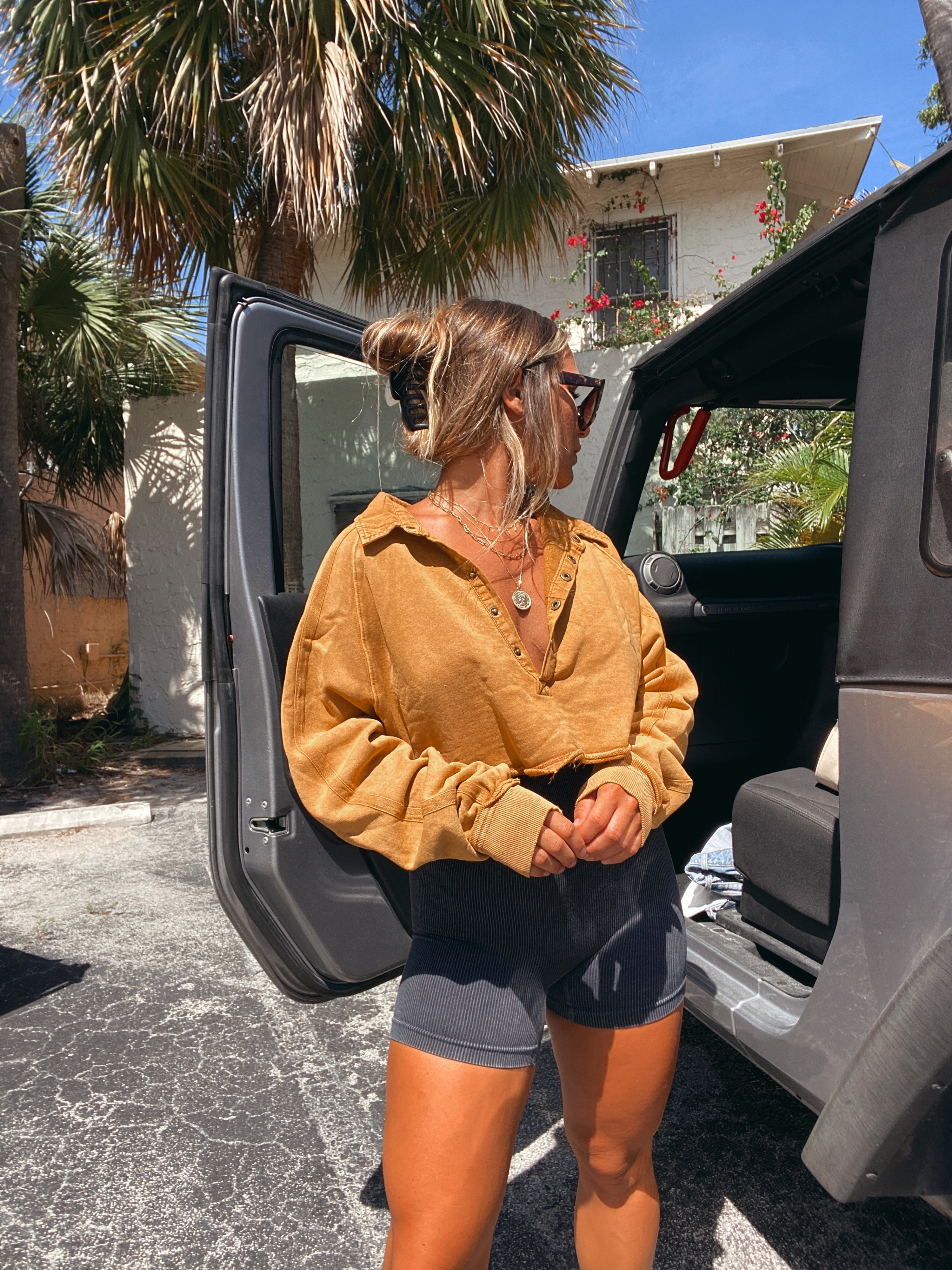 FP Dupe Cropped Sweatshirt Camel
