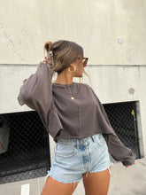 Load image into Gallery viewer, SYDNI OVERSIZED TOP DEEP CHARCOAL
