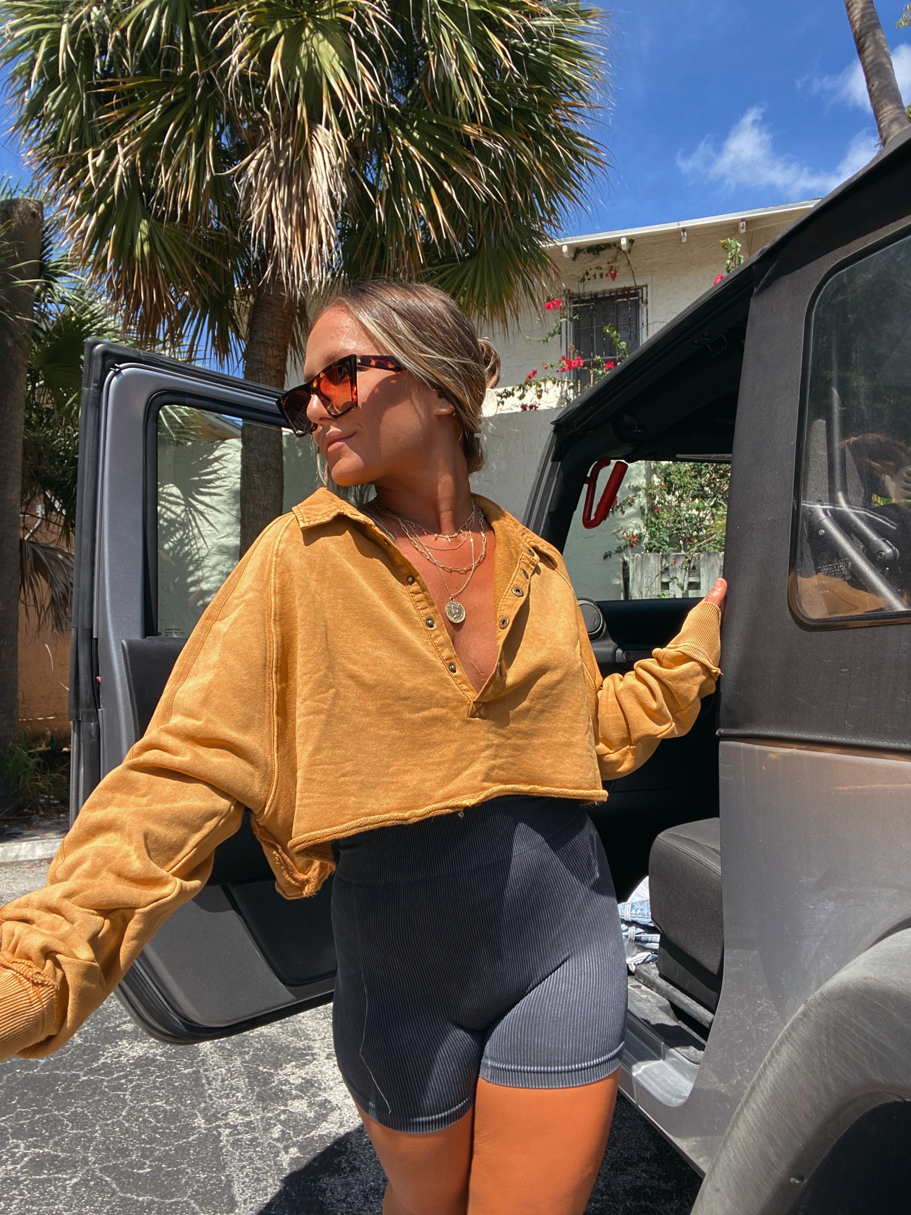 FP Dupe Cropped Sweatshirt Camel
