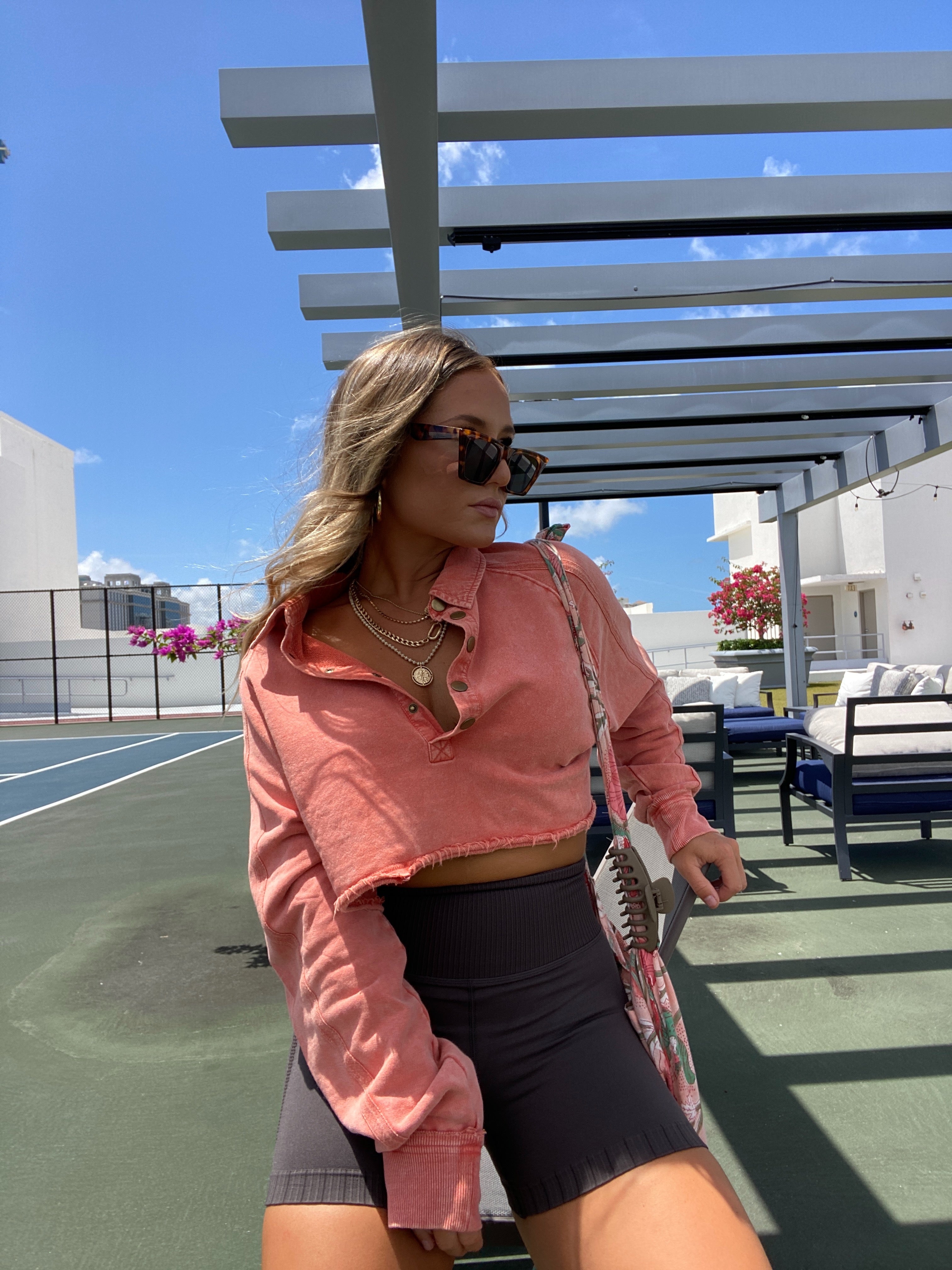 FP DUPE CROPPED SWEATSHIRT CORAL