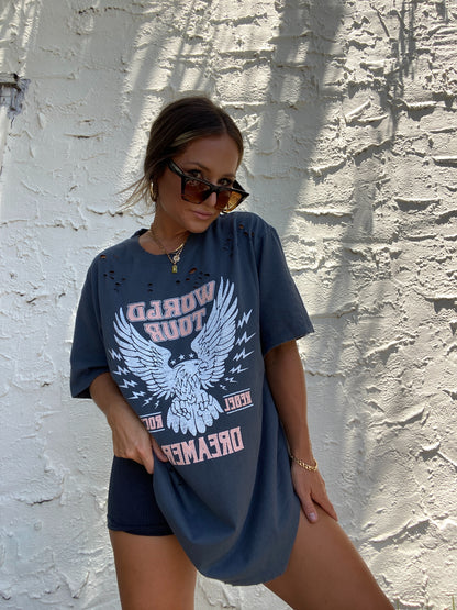 WORLD TOUR OVERSIZED TEE CHARCOAL