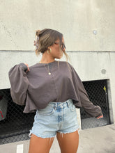Load image into Gallery viewer, SYDNI OVERSIZED TOP DEEP CHARCOAL
