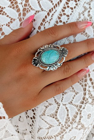 TURQUOISE CHUNKY RING