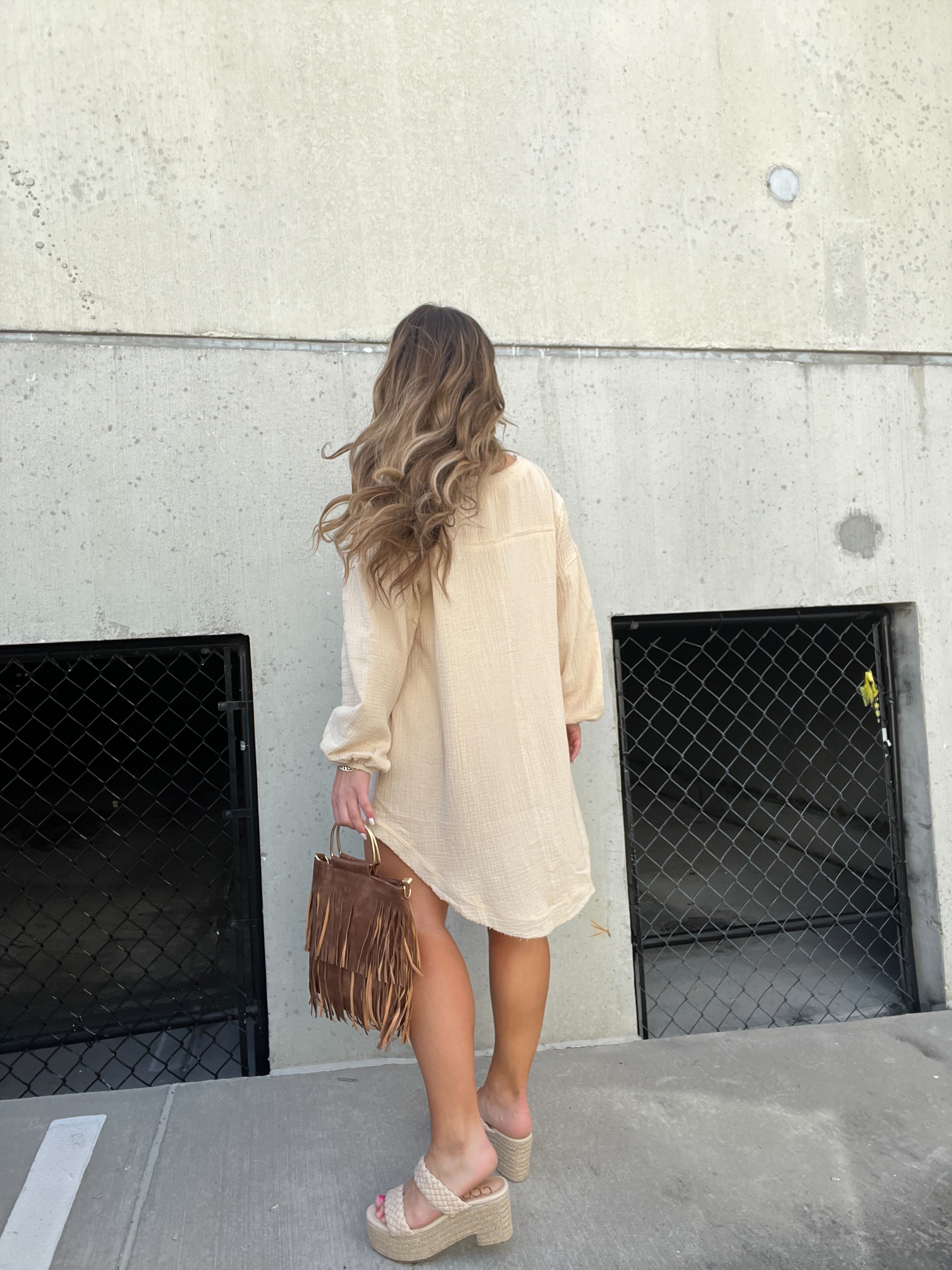 Everett Raffia Platform Wedges Cream