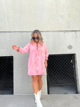 Load image into Gallery viewer, PINK DOWNTOWN DENIM DRESS
