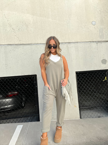 Relaxed Fit Jumpsuit Olive