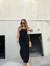 Load image into Gallery viewer, SELENA SMOCKED JUMPSUIT BLACK
