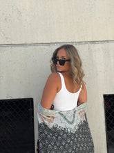 Load image into Gallery viewer, NOT YOUR BASIC FAUX CORSET TANK WHITE
