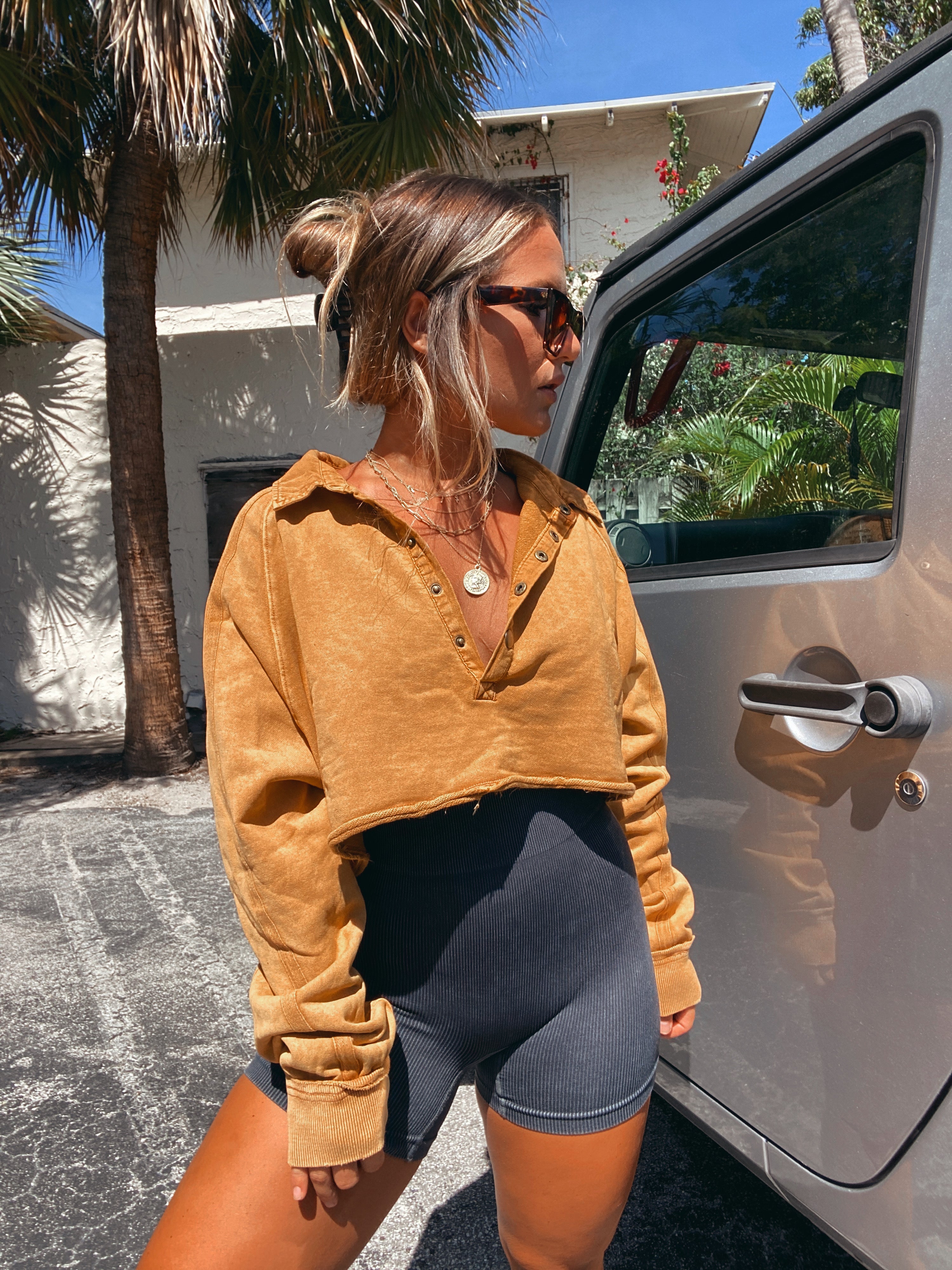 FP Dupe Cropped Sweatshirt Camel
