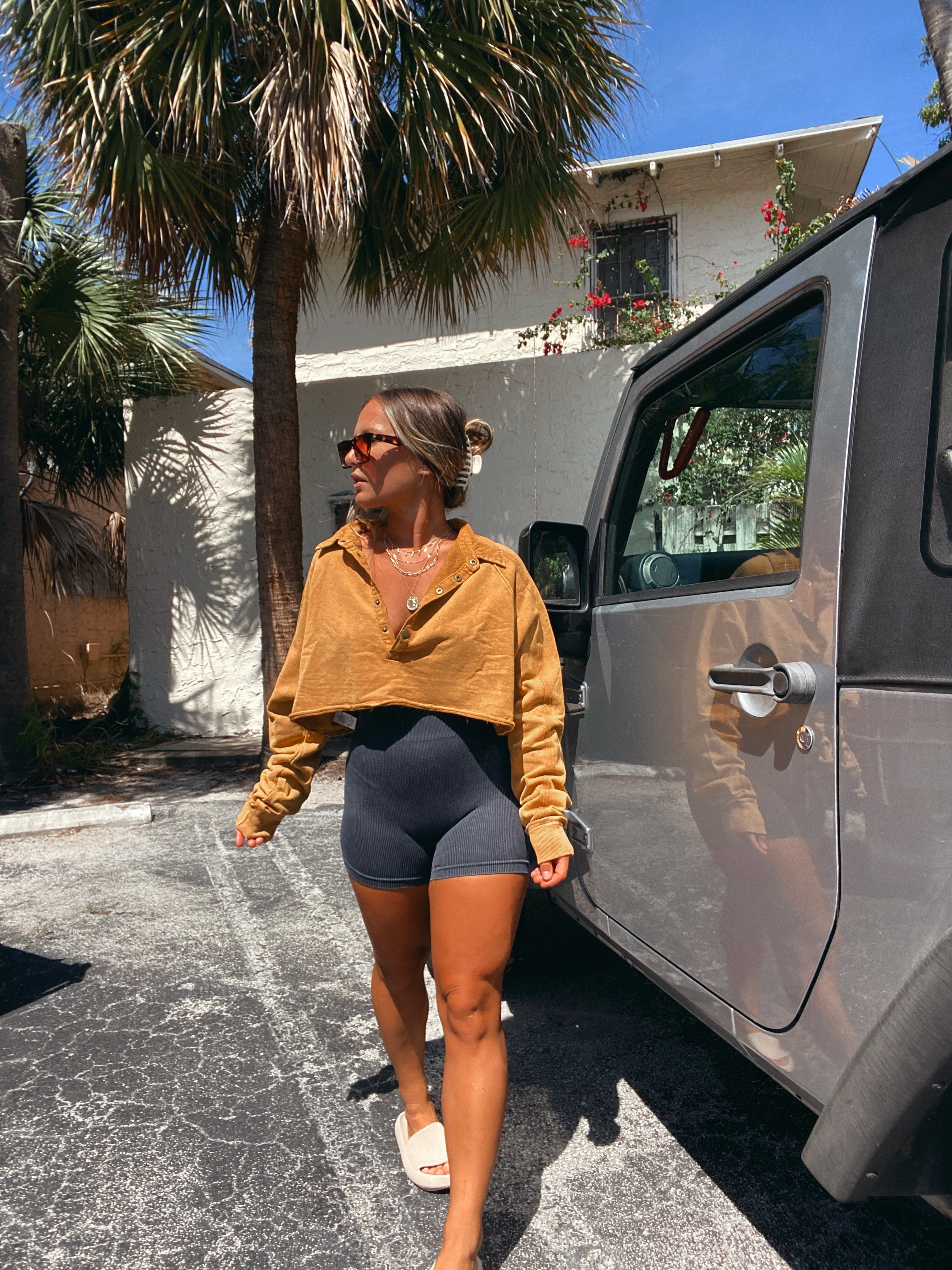 FP Dupe Cropped Sweatshirt Camel
