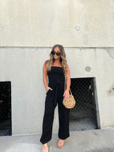 Load image into Gallery viewer, SELENA SMOCKED JUMPSUIT BLACK
