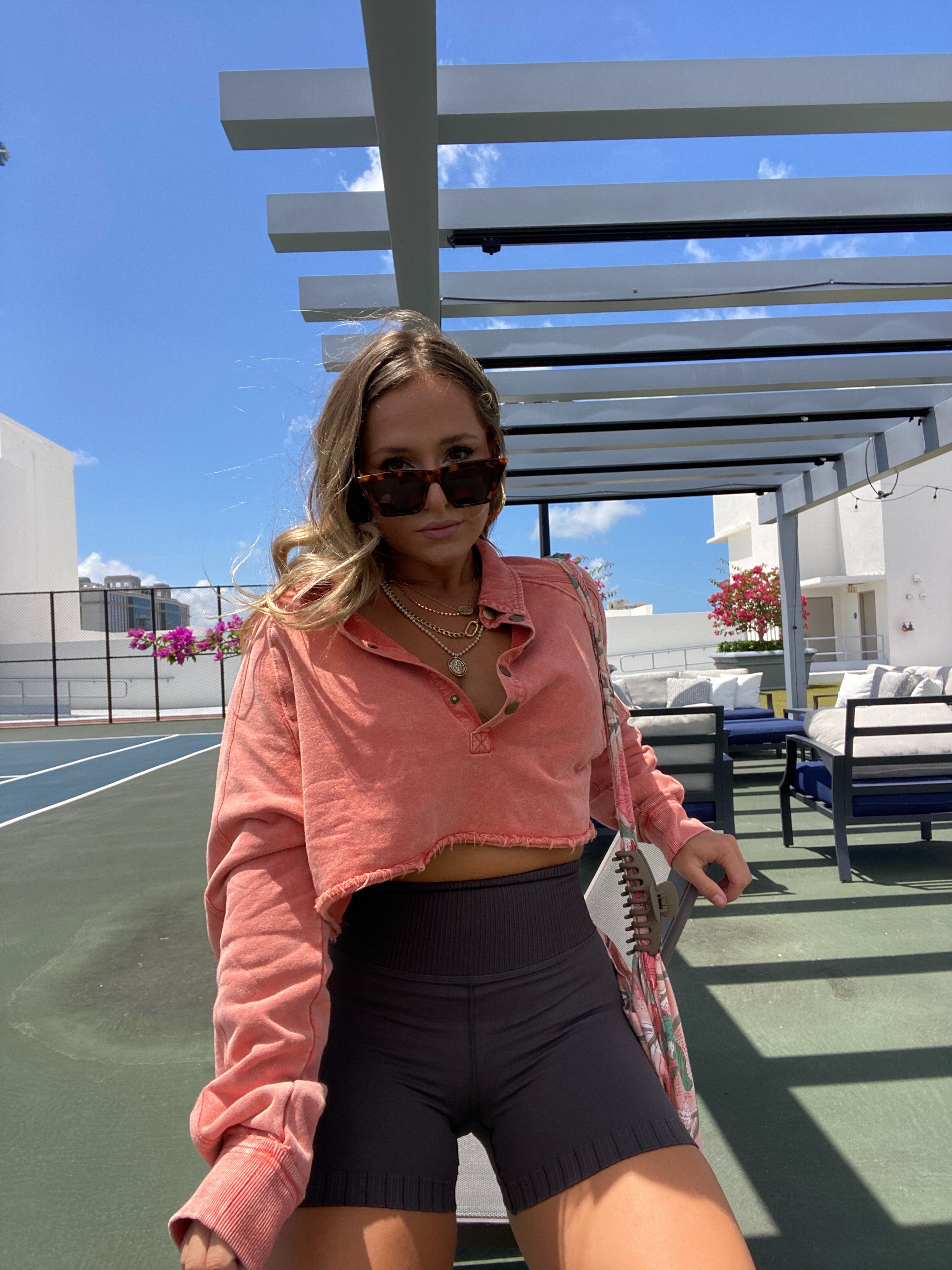 FP DUPE CROPPED SWEATSHIRT CORAL