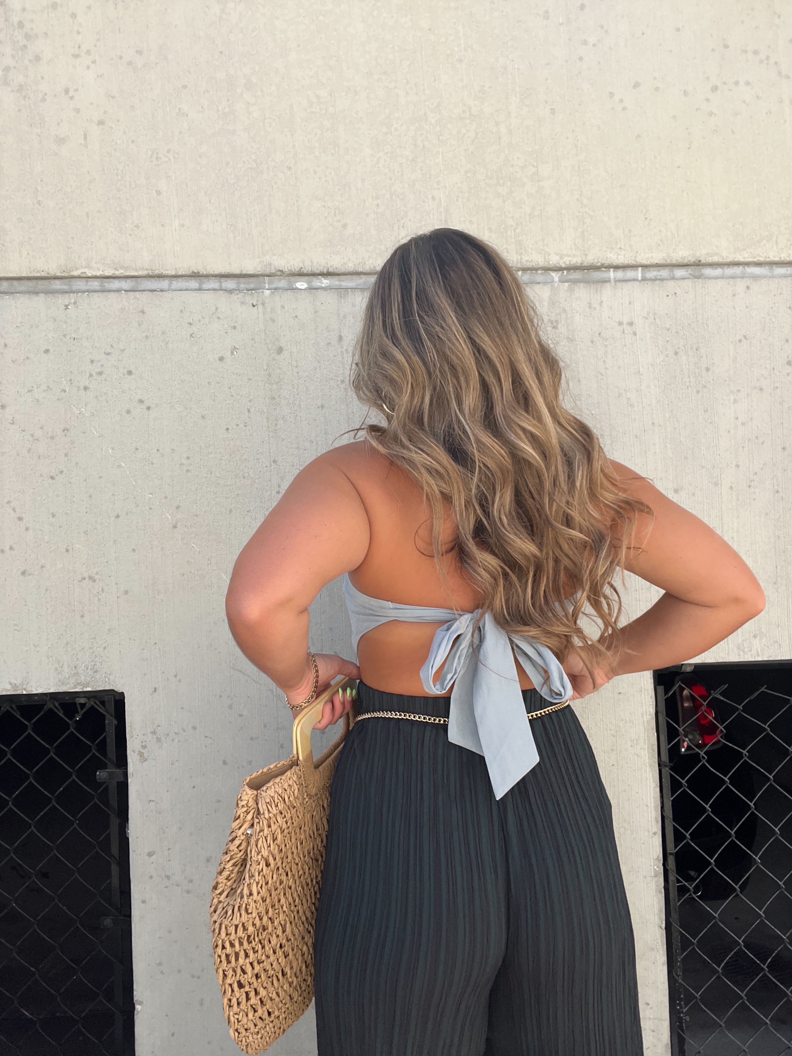 SECOND CHANCES SCARF TOP DENIM