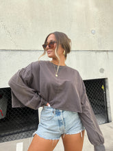 Load image into Gallery viewer, SYDNI OVERSIZED TOP DEEP CHARCOAL
