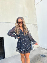 Load image into Gallery viewer, TAYLOR CHIFFON FLORAL DRESS NAVY
