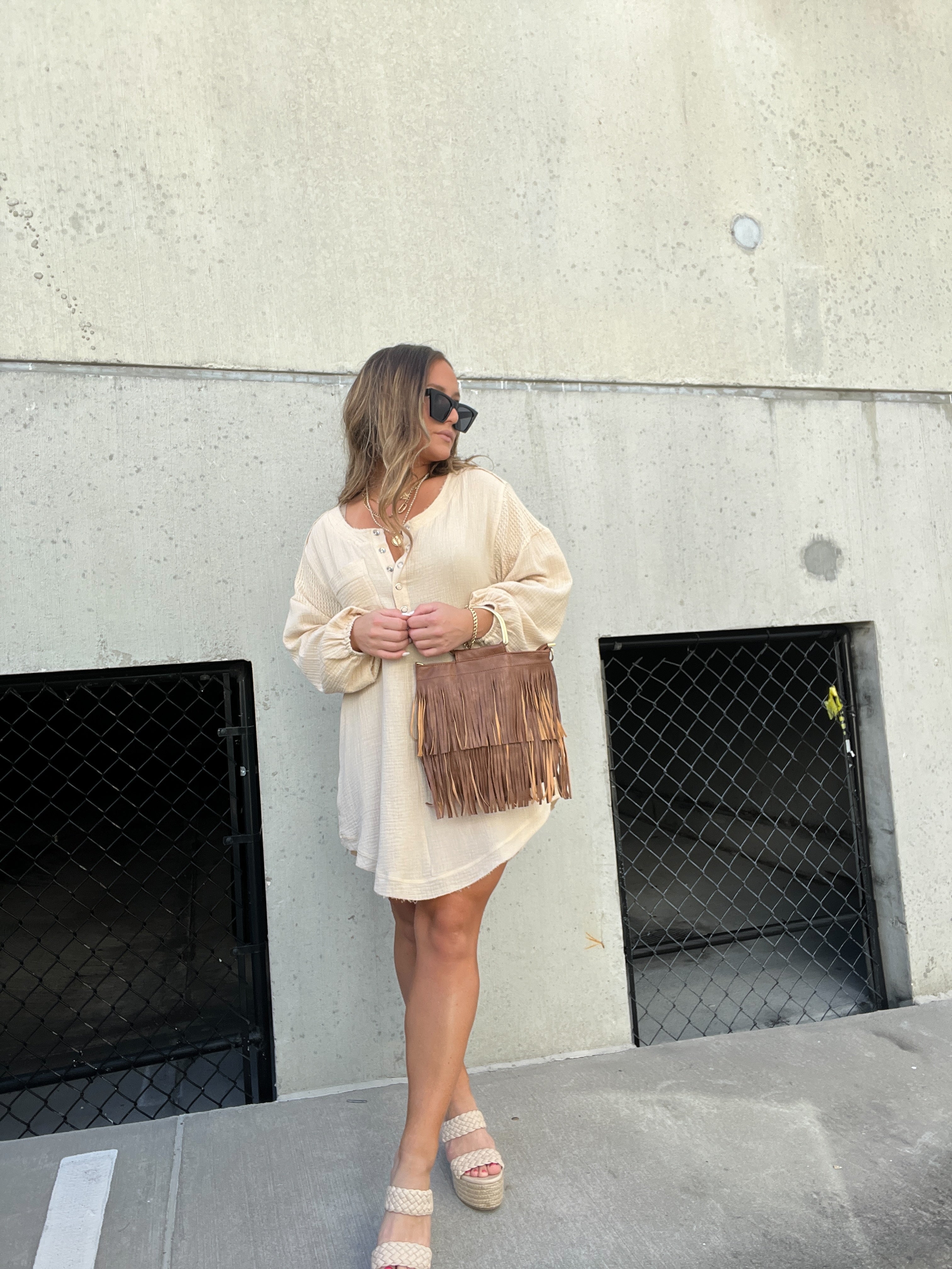 Everett Raffia Platform Wedges Cream